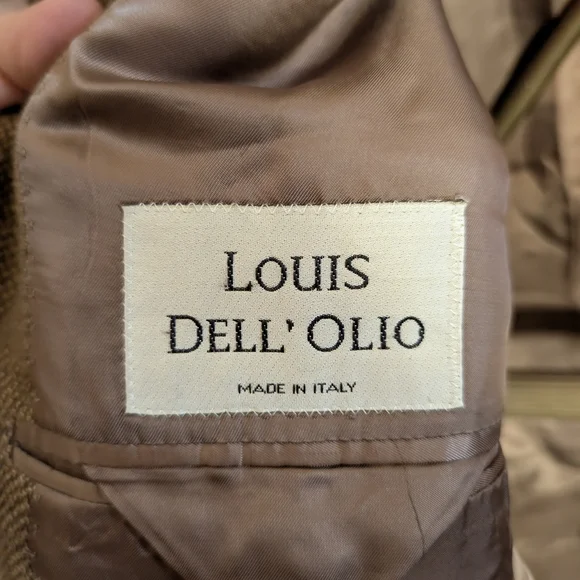 LOUIS DELL'OLIO knit Camel Hair Leather Button Made In Italy Jacket